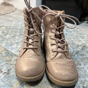 The Children's Place Metallic Pink Combat Kids Boots